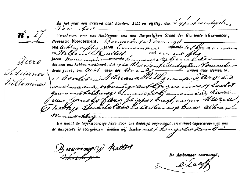 18581125 ovl akte 27 Adriana Wilhelmina dv C Faro - MD Sudderland